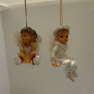 Ashton-drake snow Angel Ornament Set with White and Gold Accents